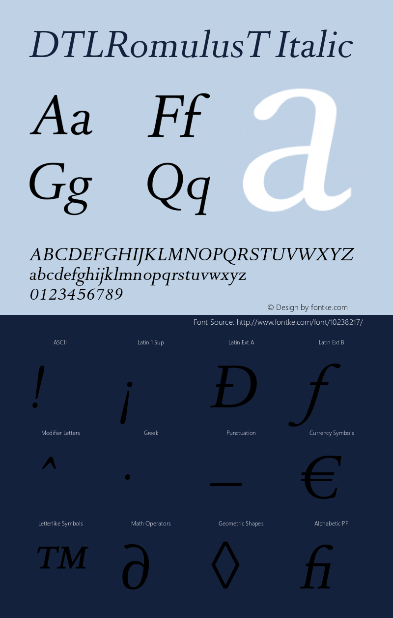 DTLRomulusT Italic 001.001图片样张