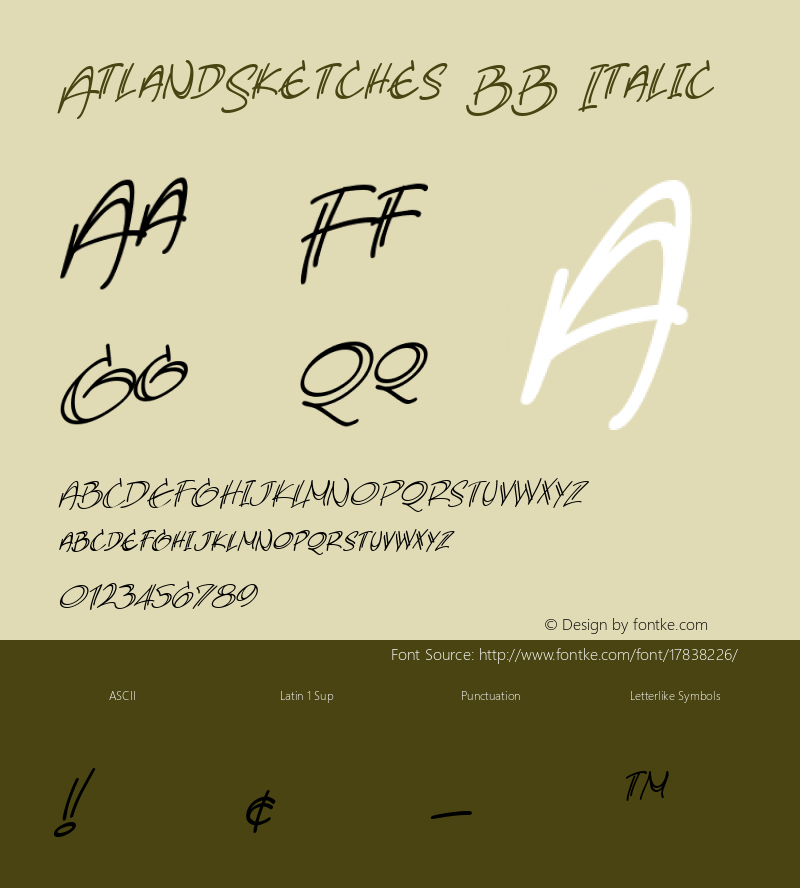 AtlandSketches BB Italic Version 1.000图片样张