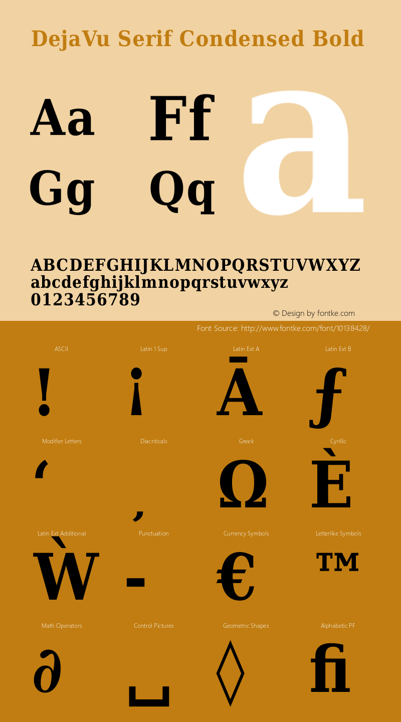 DejaVu Serif Condensed Bold Version 1.7图片样张