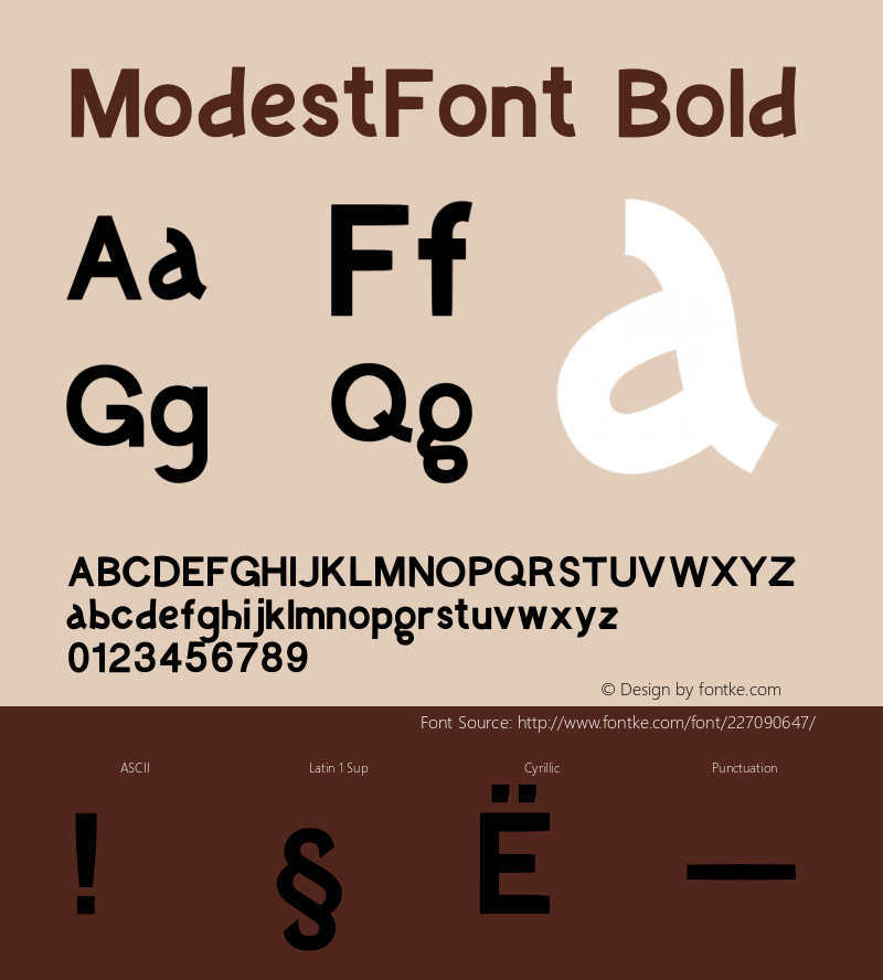 ModestFont Bold Version 1.003;Fontself Maker 3.0.1图片样张