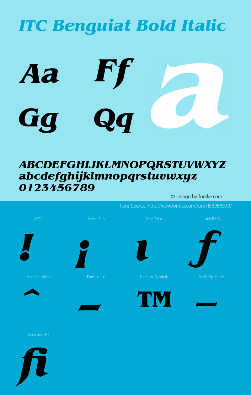 ITC Benguiat Bold Italic 001.000图片样张