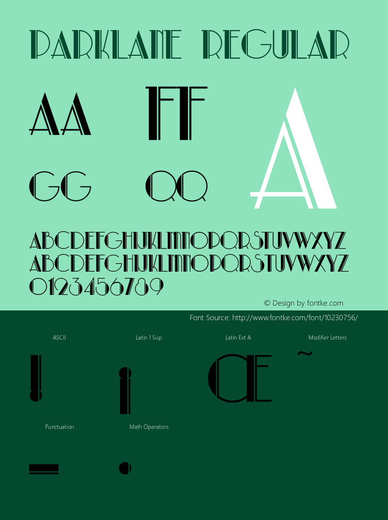 ParkLane Regular Converted from e:\nickfo~1\PAL_____.TF1 by ALLTYPE图片样张