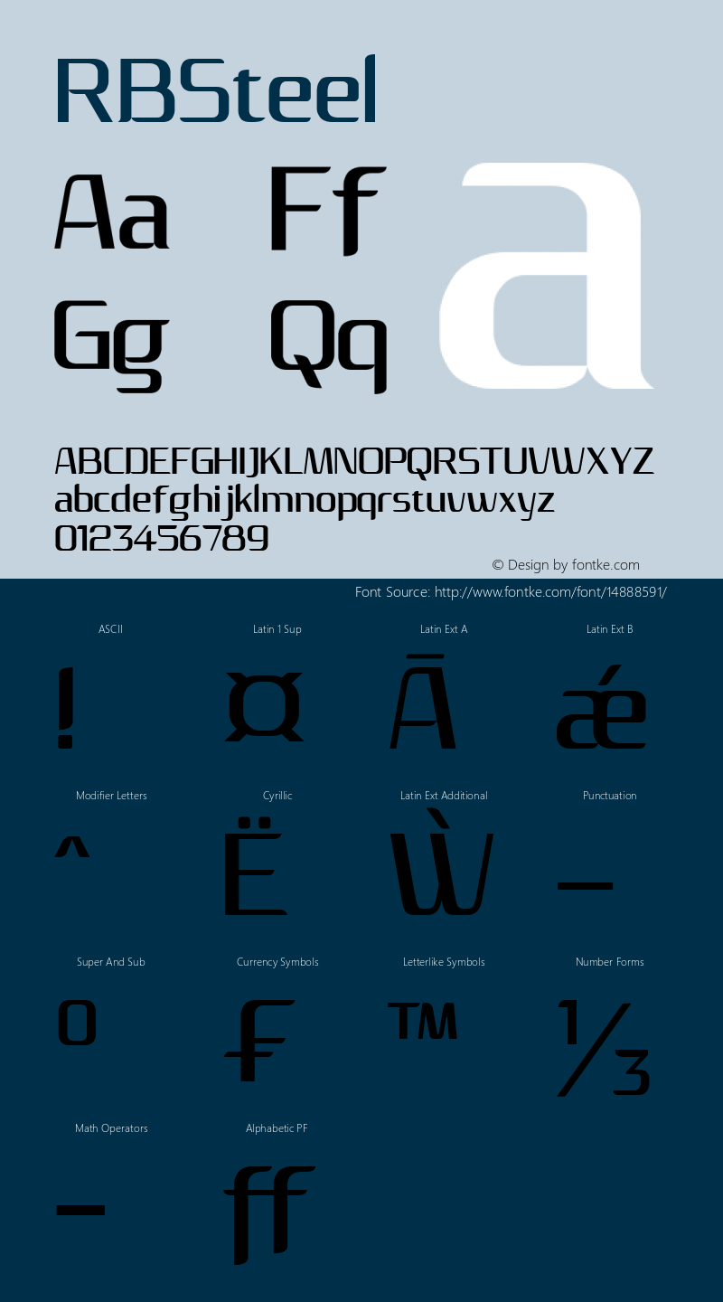 RBSteel ☞ Version 3.005 2011;com.myfonts.rockbee.rb-steel.regular.wfkit2.3Bw3图片样张