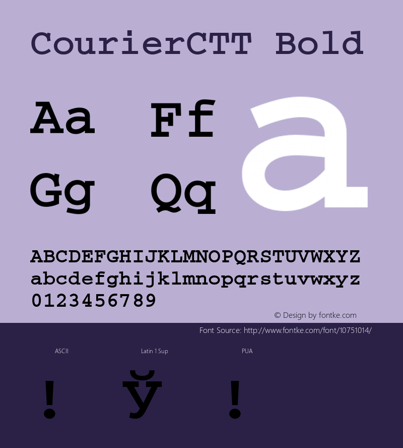 CourierCTT Bold TrueType Maker version 1.00.03图片样张