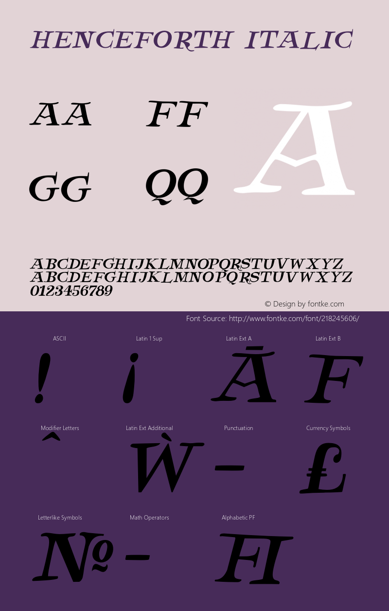 Henceforth Italic Version 1.000图片样张