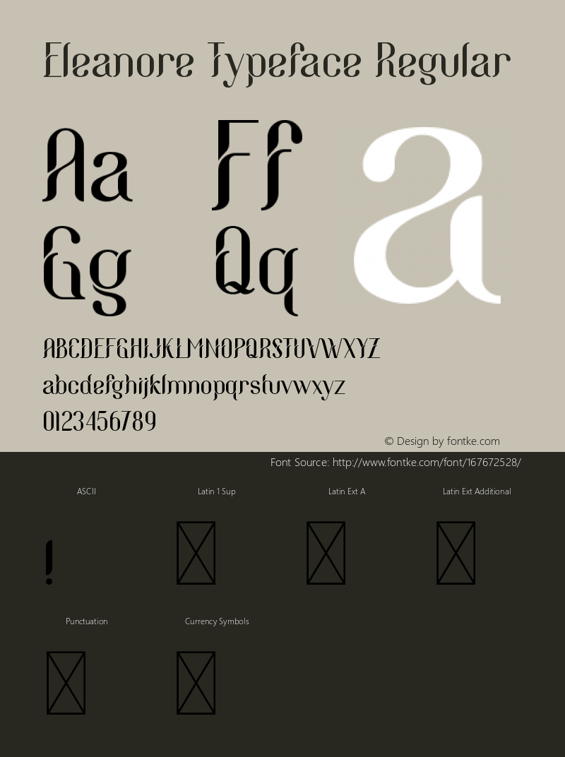 Eleanore Typeface Version 1.008;Fontself Maker 3.5.4图片样张