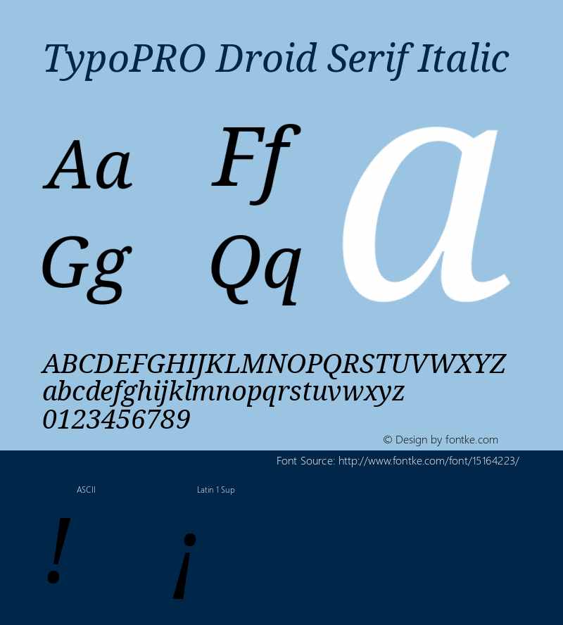 TypoPRO Droid Serif Italic Version 1.03图片样张