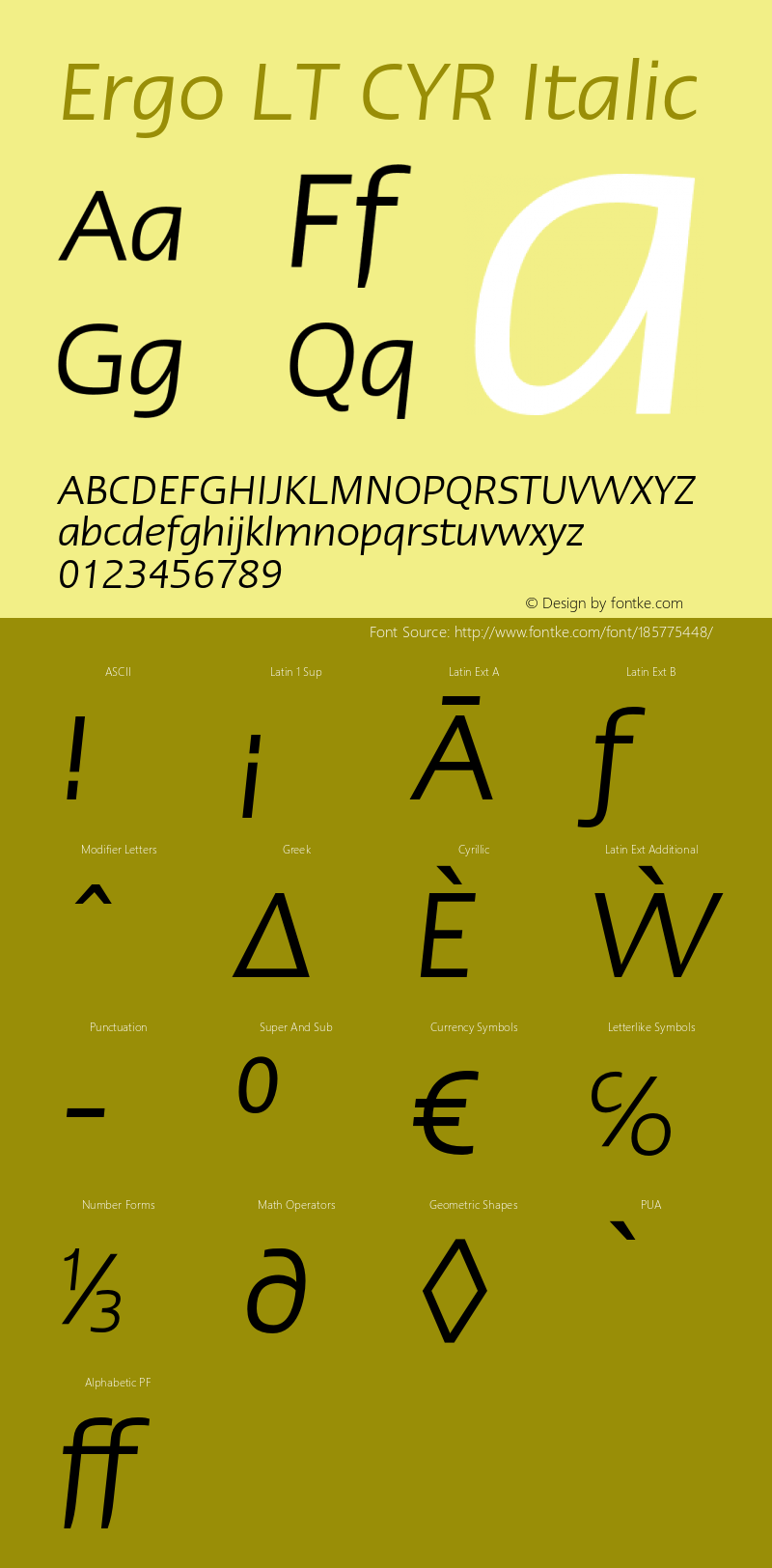 ErgoLTCYR-Italic Version 1.000;PS 001.000;hotconv 1.0.38图片样张