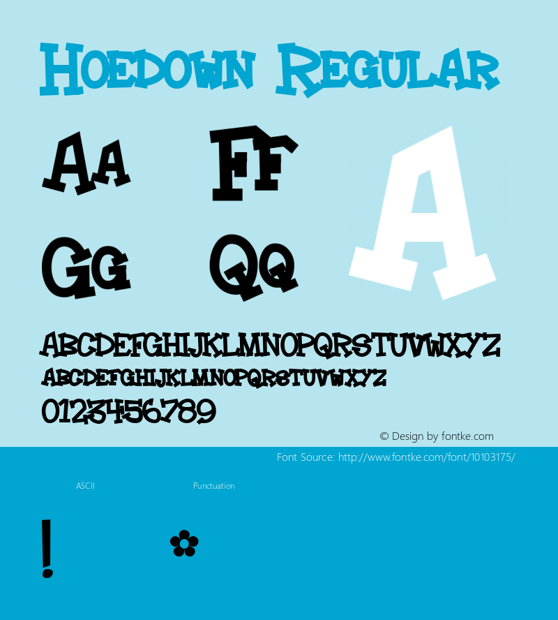 Hoedown Regular Macromedia Fontographer 4.1.3 3/17/02图片样张
