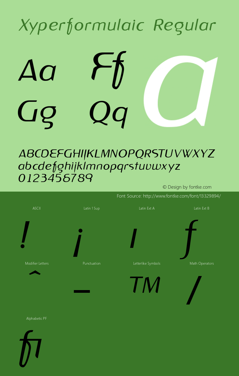 Xyperformulaic Regular 001.000图片样张