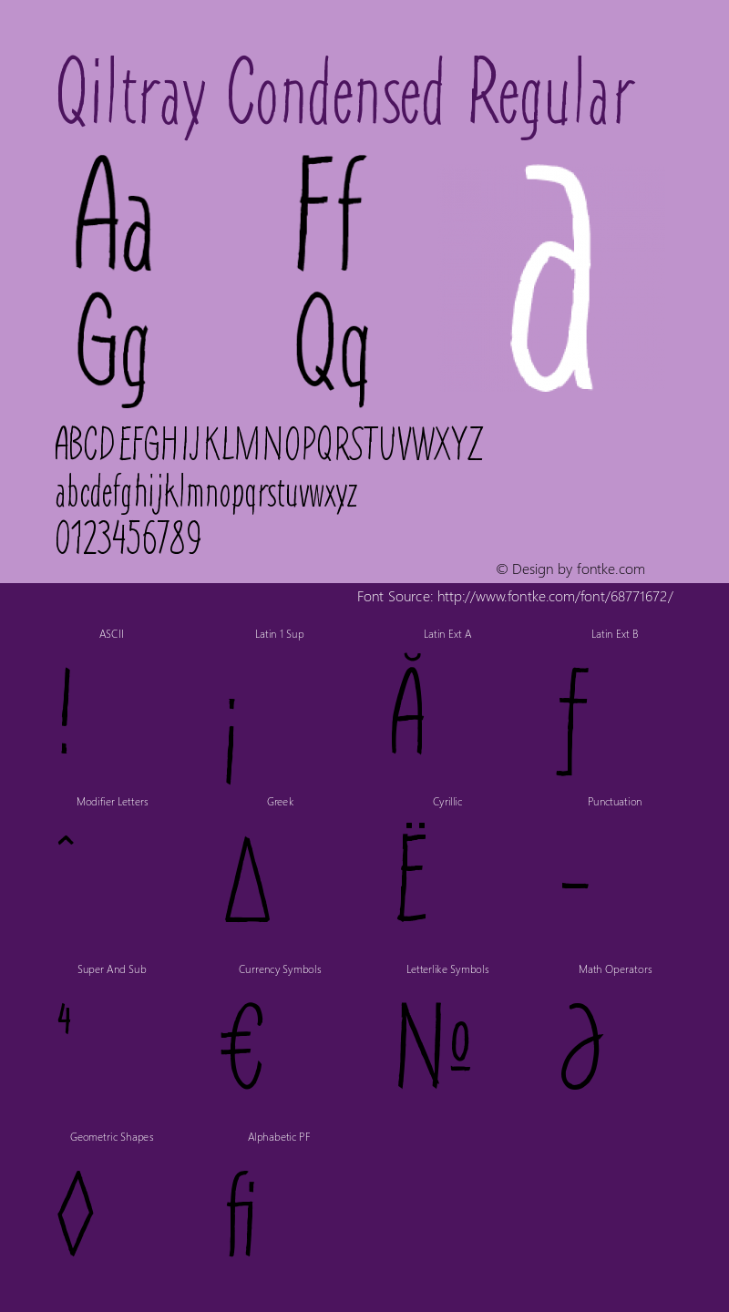 QiltrayCondensed Version 1.001 | wf-rip DC20090615图片样张