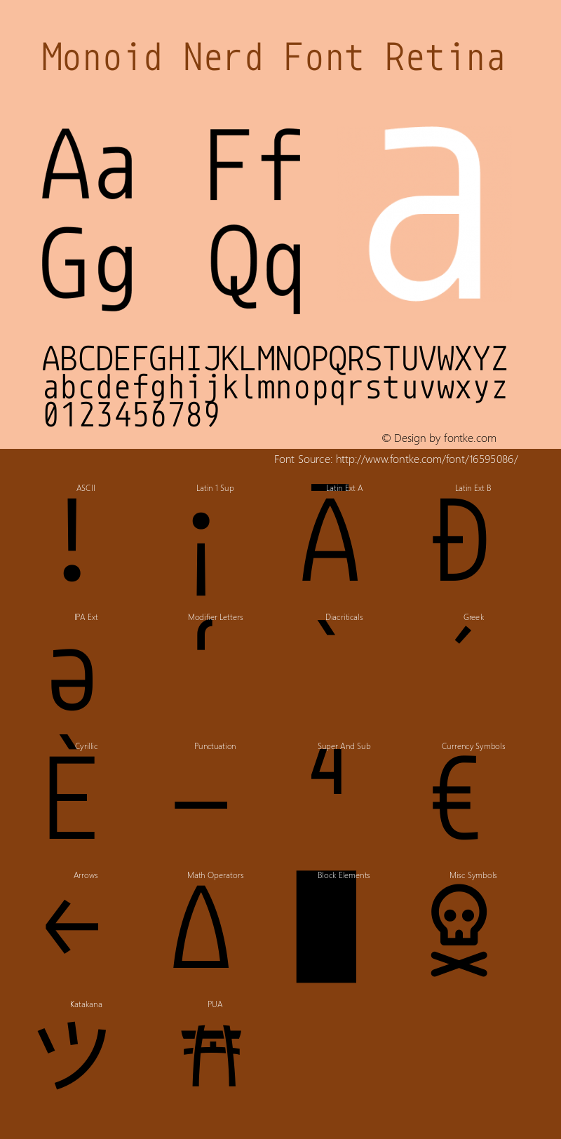 Monoid Nerd Font Retina Version 0.62;Nerd Fonts 0.8.图片样张