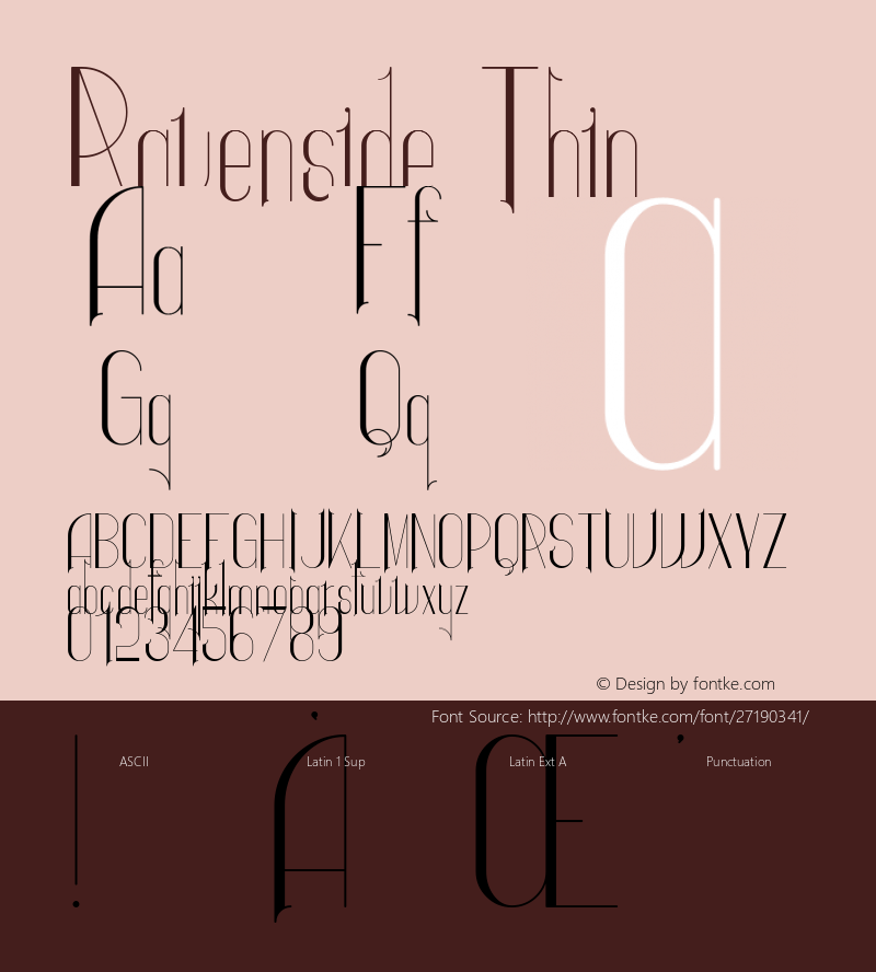 Ravenside Thin Version 1.002;Fontself Maker 3.0.0-3图片样张