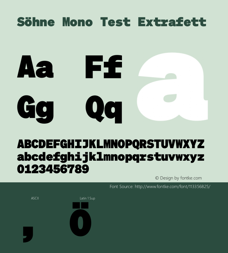 SohneMono-ExtrafettTest Version 1.108;hotconv 1.0.116;makeotfexe 2.5.65601;0图片样张