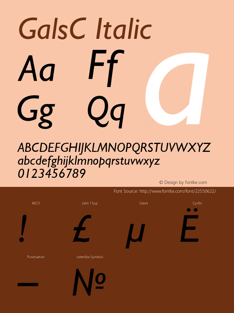 GalsC Italic Version 004.001图片样张