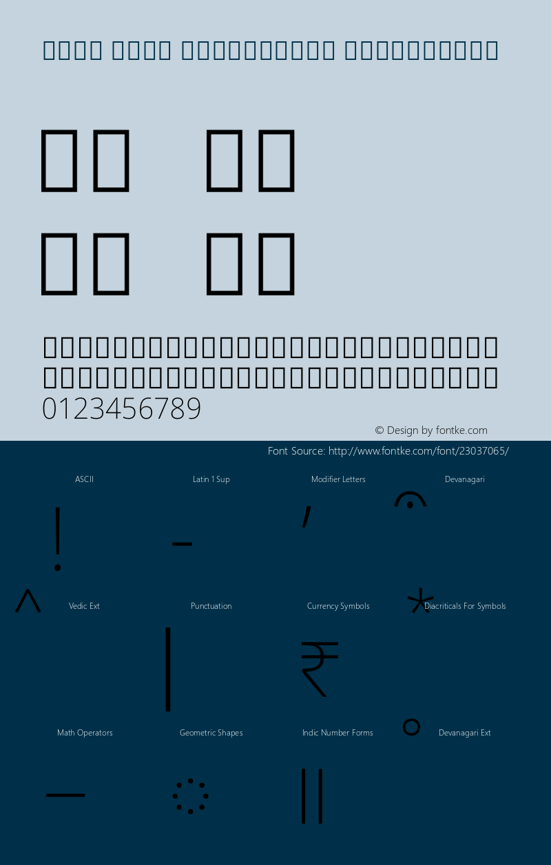 Noto Sans Devanagari ExtraLight Version 1.902图片样张