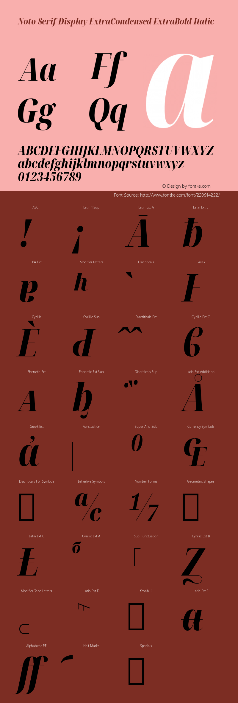 Noto Serif Display ExtraCondensed ExtraBold Italic Version 2.003图片样张