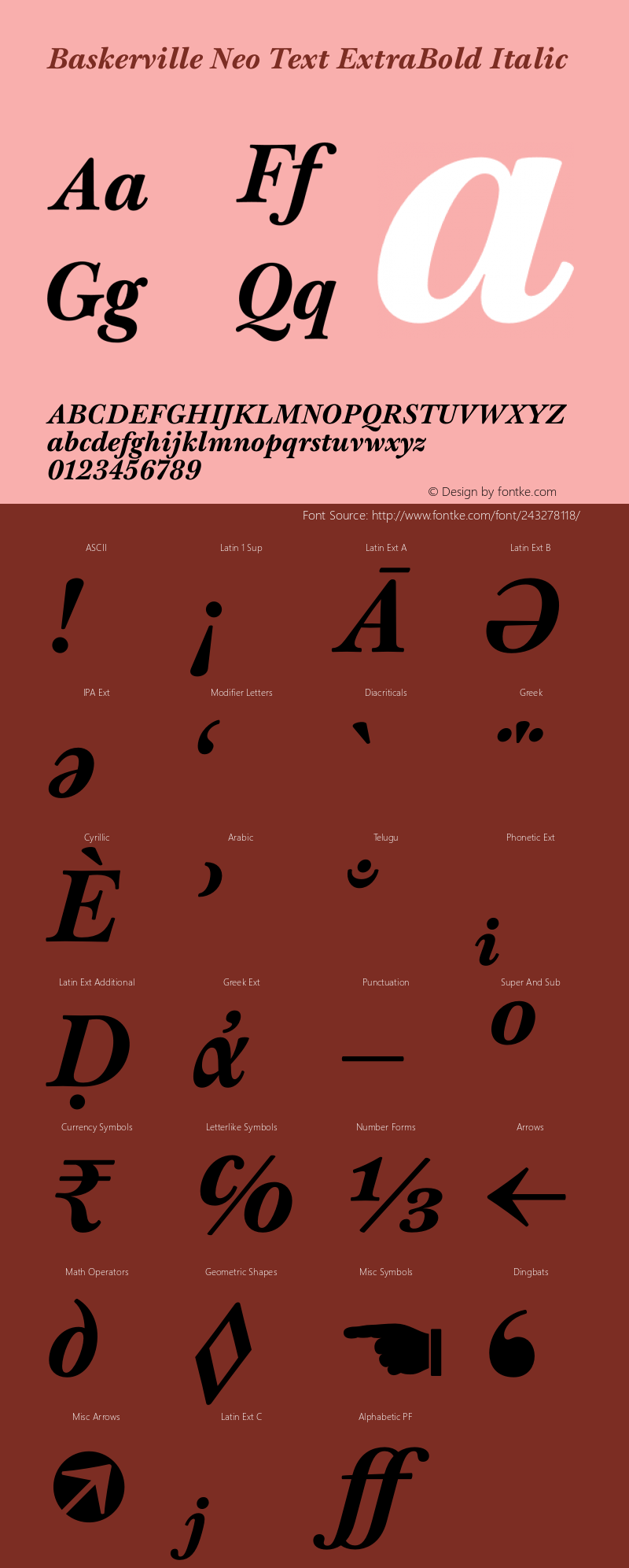 Baskerville Neo Text ExtraBold Italic Version 1.000 | FøM Fix图片样张