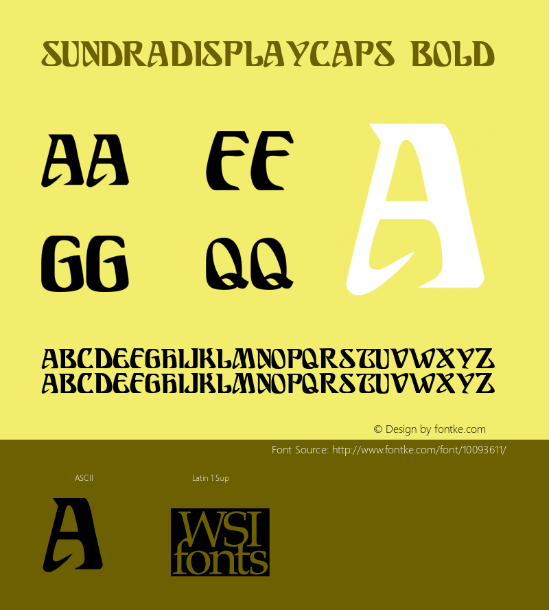 SundraDisplayCaps Bold The IMSI MasterFonts Collection, tm 1995, 1996 IMSI (International Microcomputer Software Inc.)图片样张