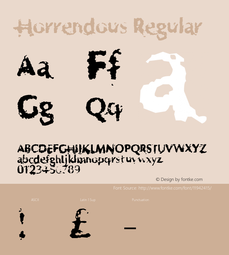Horrendous Regular .ttf图片样张