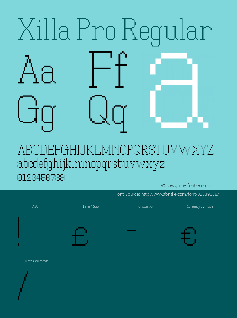 Xilla Pro Regular Version 1.0图片样张