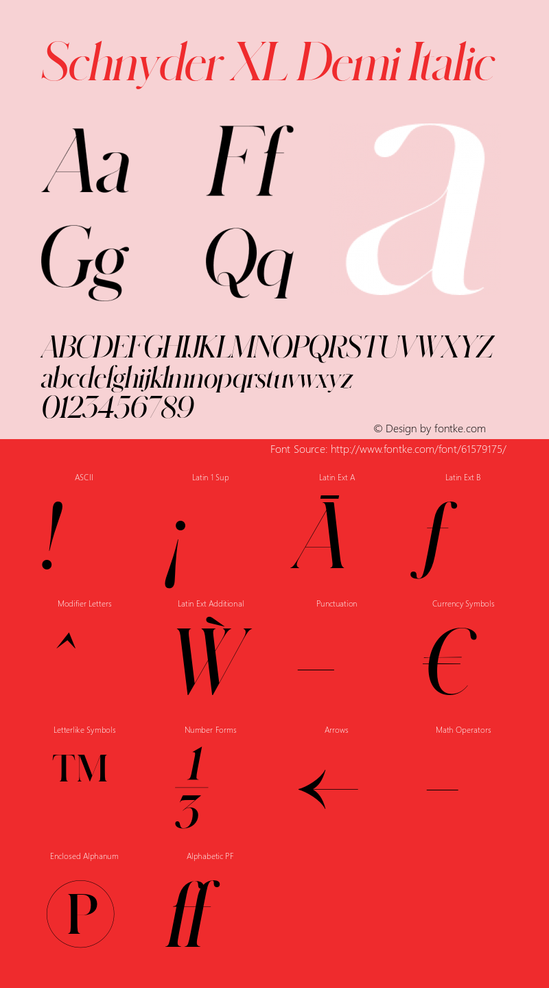 SchnyderXL-DemiItalic Version 1.001图片样张