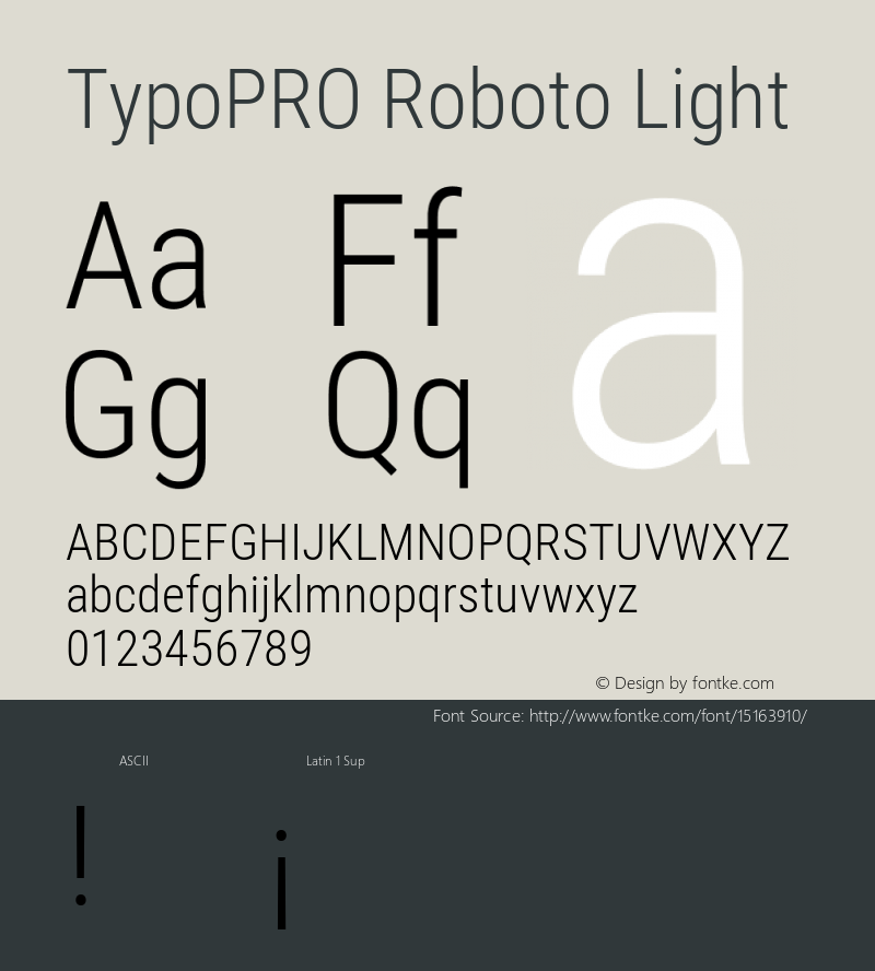 TypoPRO Roboto Light Version 2.001047; 2014图片样张