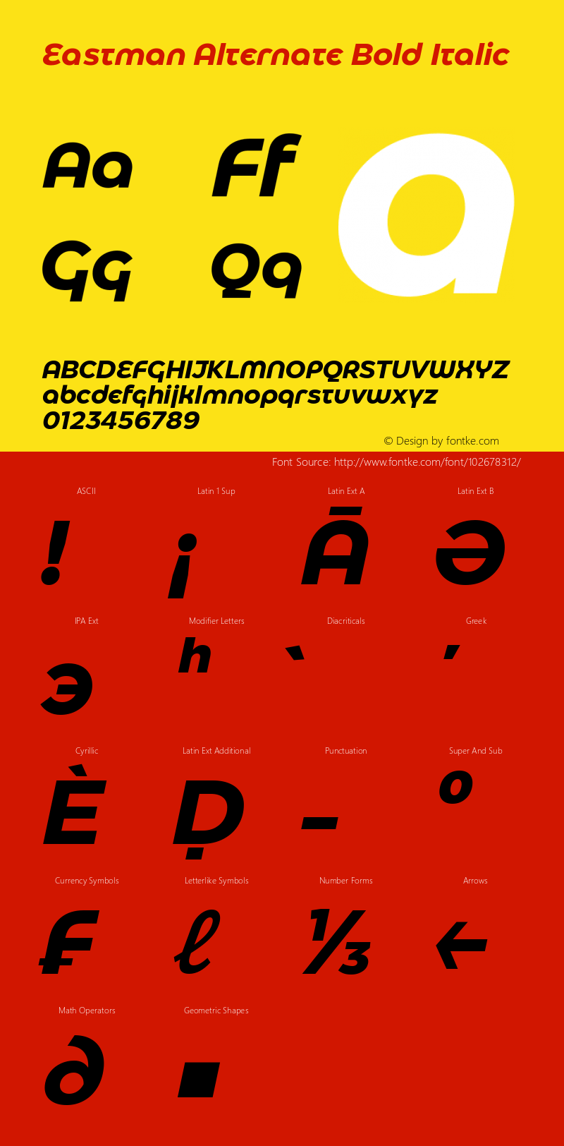 Eastman Alternate Bold Italic 1.001图片样张