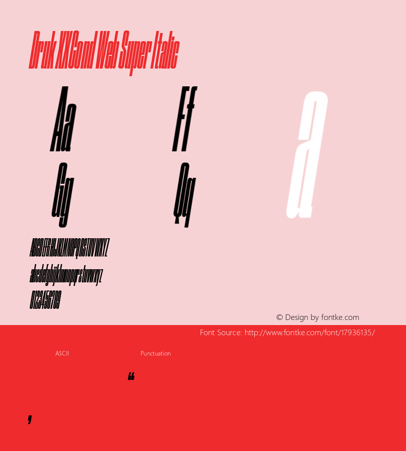 Druk XXCond Web Super Italic Version 1.1 2014图片样张