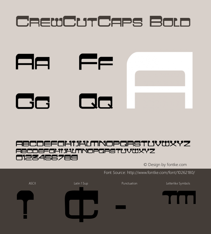 CrewCutCaps Bold Macromedia Fontographer 4.1 6/29/96图片样张