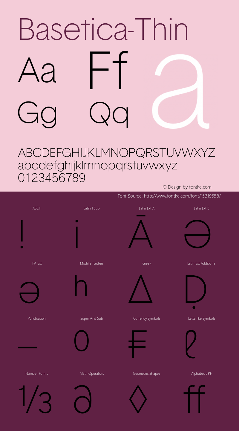 Basetica-Thin ☞ Version 1.000;com.myfonts.easy.nonpareille.basetica.thin.wfkit2.version.4ktT图片样张