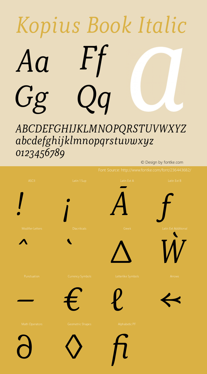 Kopius-BookItalic Version 1.001图片样张