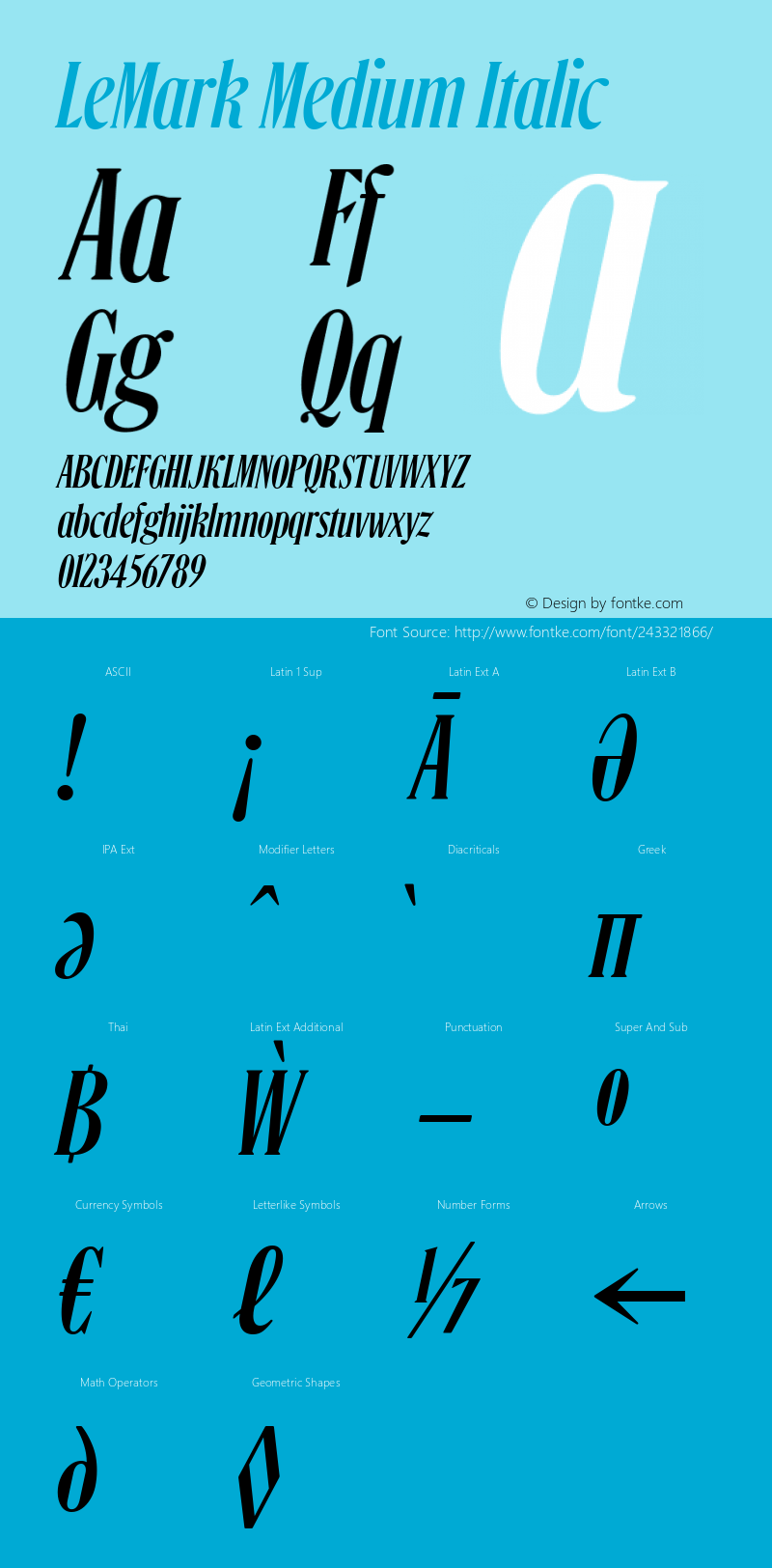 LeMark Medium Italic Version 1.000图片样张