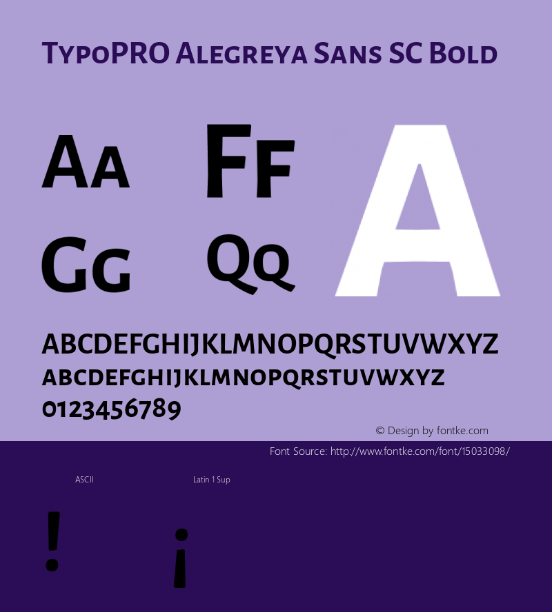 TypoPRO Alegreya Sans SC Bold Version 1.000;PS 001.000;hotconv 1.0.70;makeotf.lib2.5.58329 DEVELOPMENT图片样张