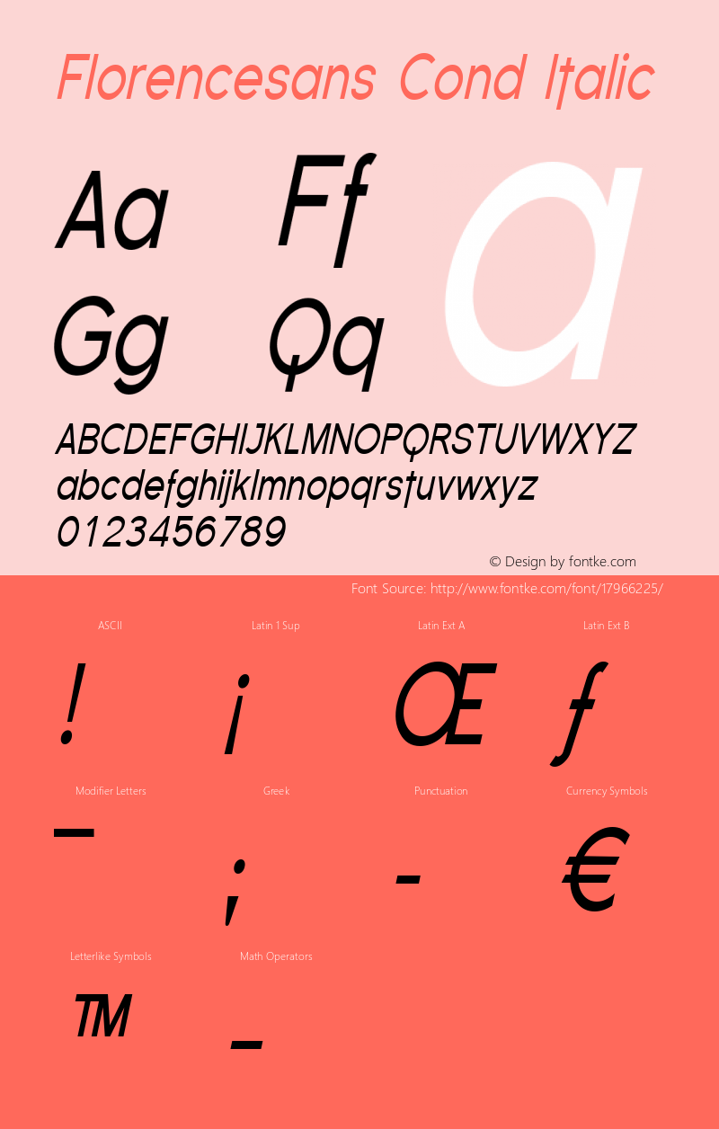 Florencesans Cond Italic 1.0图片样张