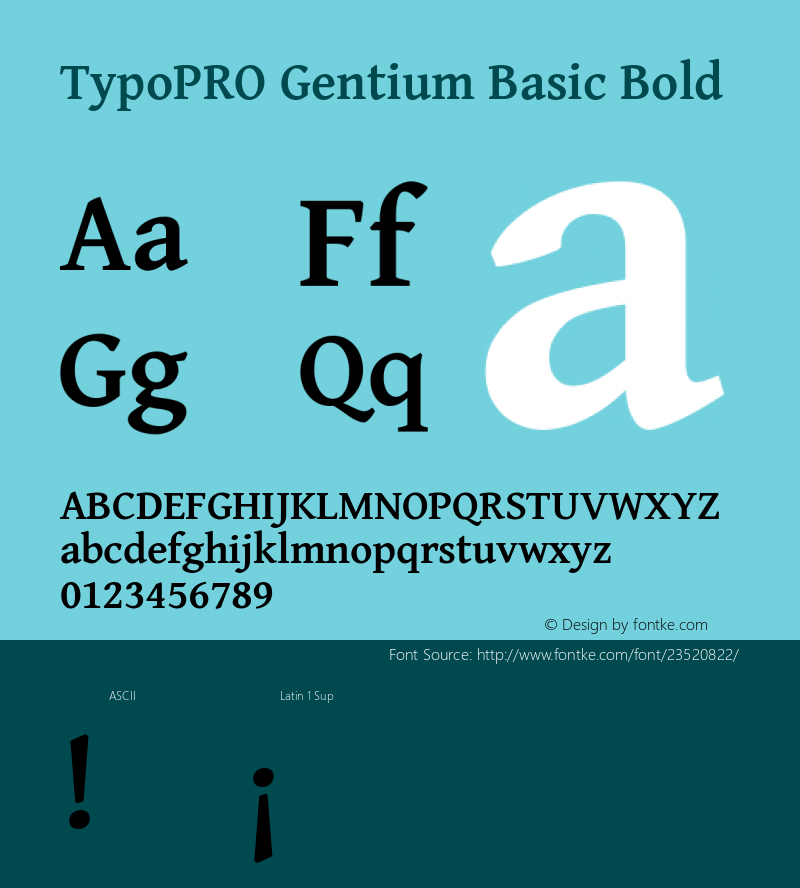 TypoPRO Gentium Basic Bold Version 1.102; 2013; Maintenance release图片样张