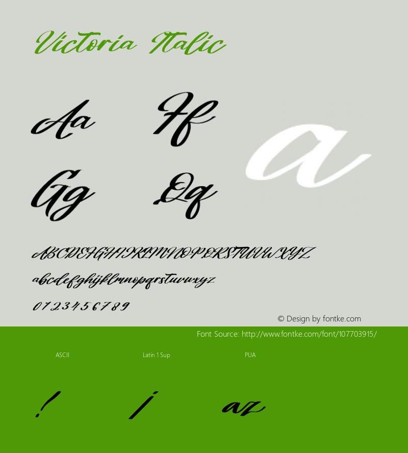 Victoria Italic Version 1.00;October 16, 2020;FontCreator 12.0.0.2563 64-bit图片样张