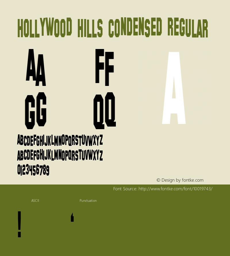 Hollywood Hills Condensed Regular 1.0图片样张