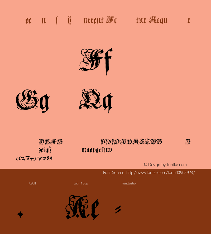 Coelnisch Current Fraktur Regular Macromedia Fontographer 4.1 3/7/97图片样张