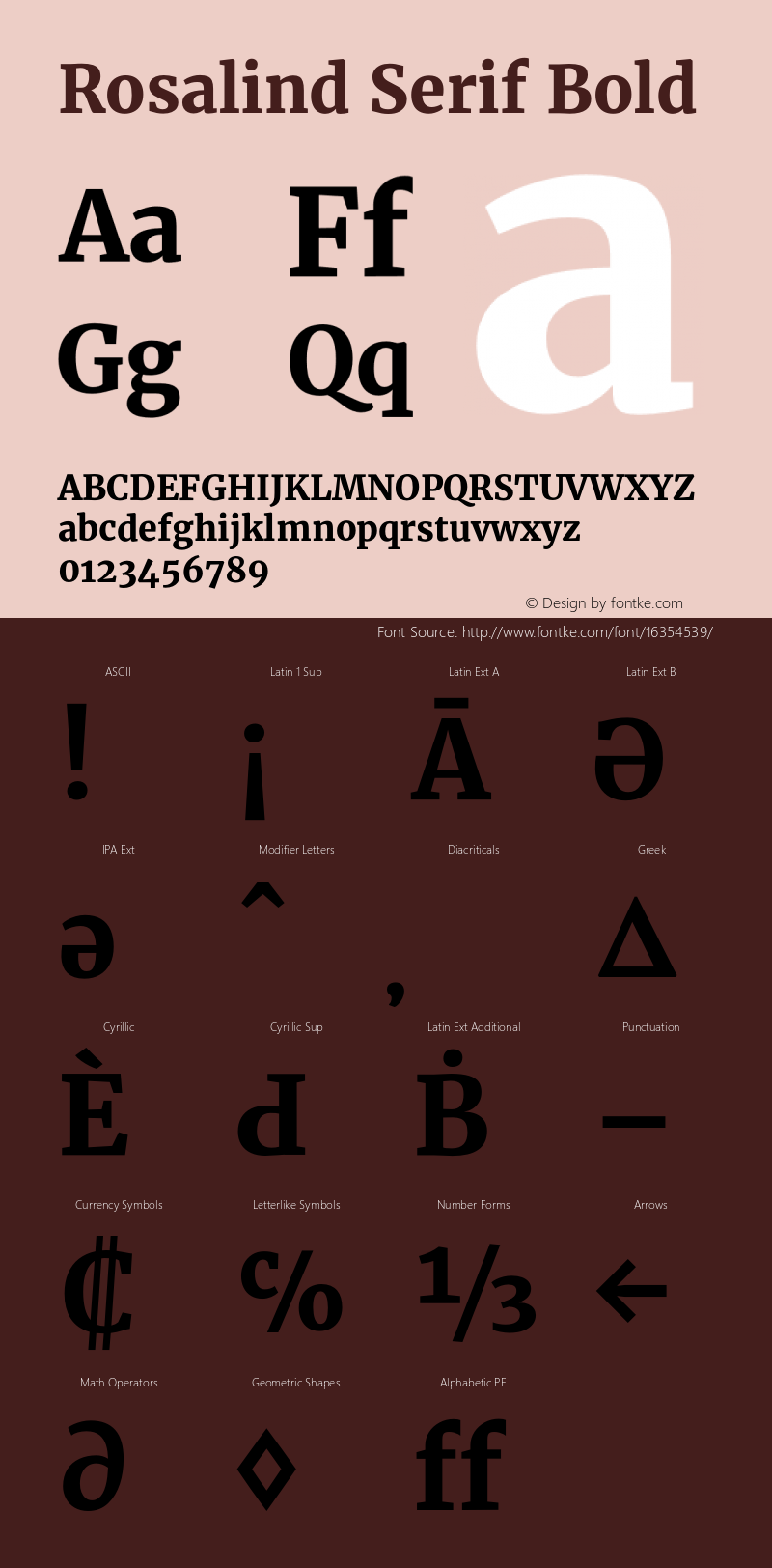 Rosalind Serif Bold Version 1.584;PS 001.584;hotconv 1.0.70;makeotf.lib2.5.58329图片样张