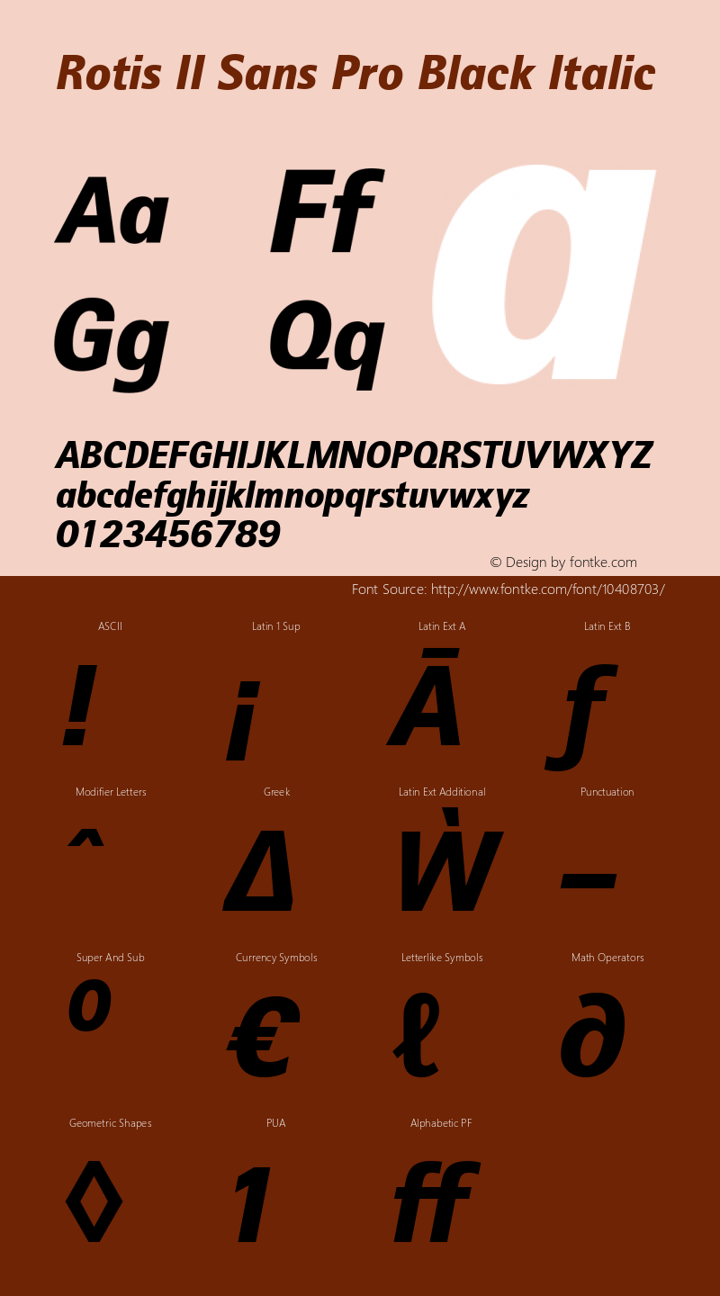 Rotis II Sans Pro Black Italic Version 1.000图片样张