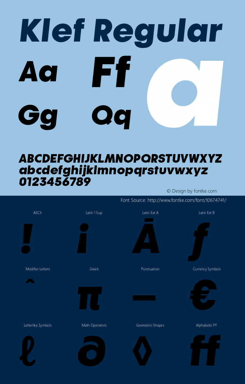 Klef Regular Version 1.000;com.myfonts.easy.talbot.klef.heavy-oblique.wfkit2.version.4dkR图片样张