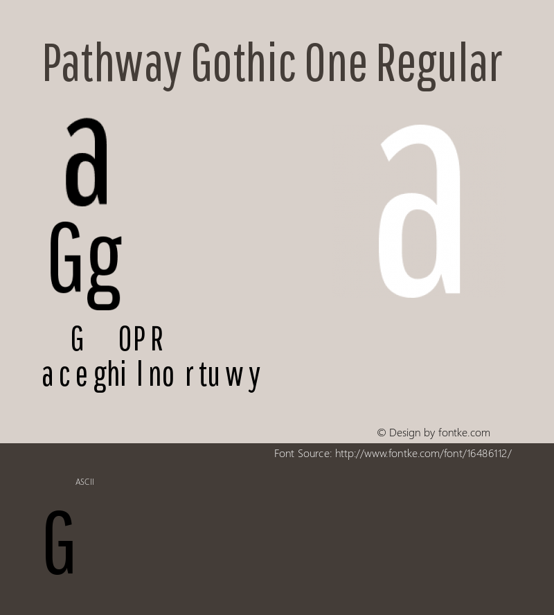 Pathway Gothic One Regular Version 1.001图片样张