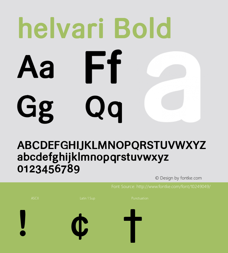 helvari Bold Version 1.000 2007 initial release图片样张