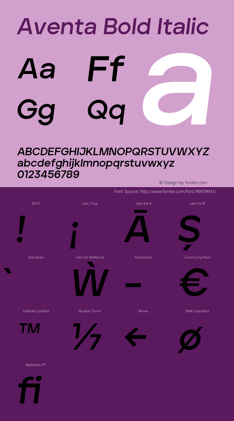 Aventa Bold Italic 1.003图片样张