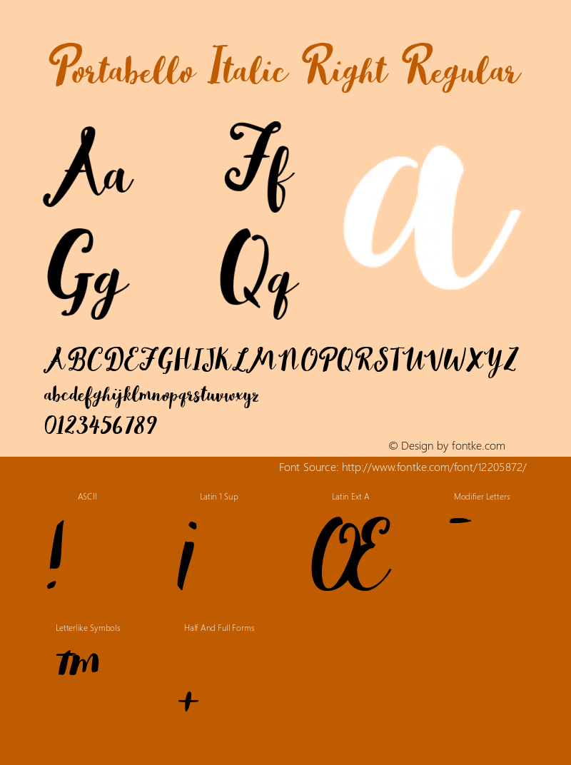 Portabello Italic Right Regular Version 1.0图片样张