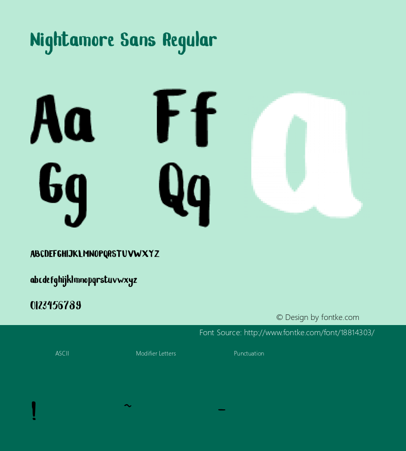 Nightamore Sans Regular Version 001.001图片样张