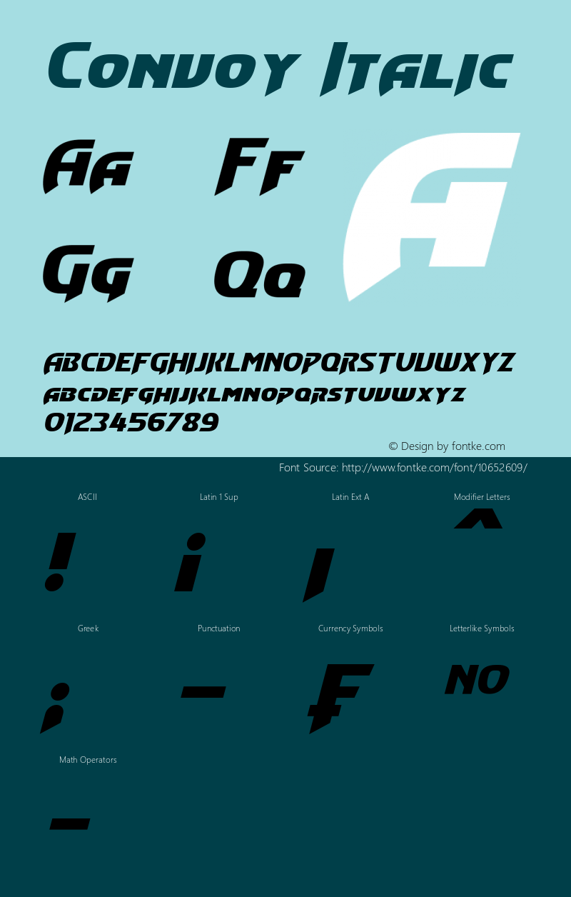 Convoy Italic Version 1.10 February 17, 2015图片样张