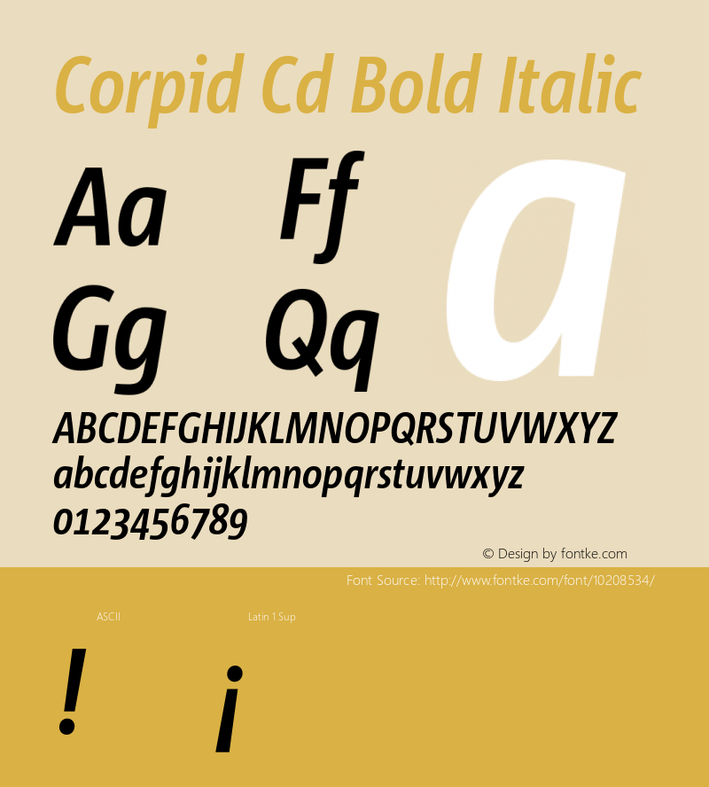 Corpid Cd Bold Italic 001.000图片样张