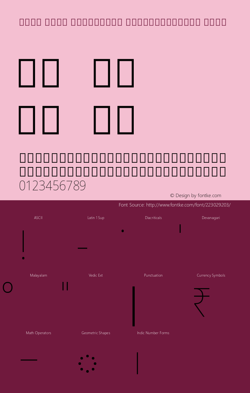 Noto Sans Malayalam SemiCondensed Thin Version 2.001图片样张